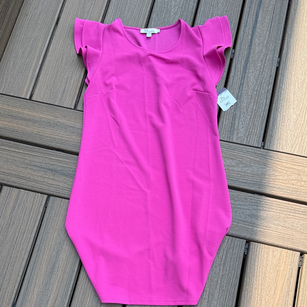 NWT Pink Ruffle Sleeve Dress